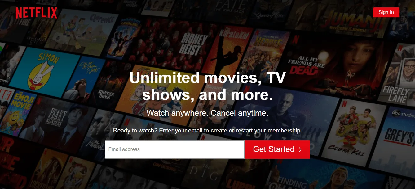Мэтавая старонка Netflix