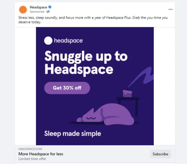 Headspace-annonse
