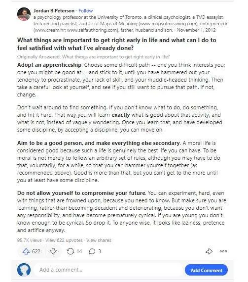Jordan Petersons Quora antwoord op belangrijke dingen om vroeg in het leven goed te doen Jordan Petersons Quora antwoord op belangrijke dingen om vroeg in het leven goed te doen
