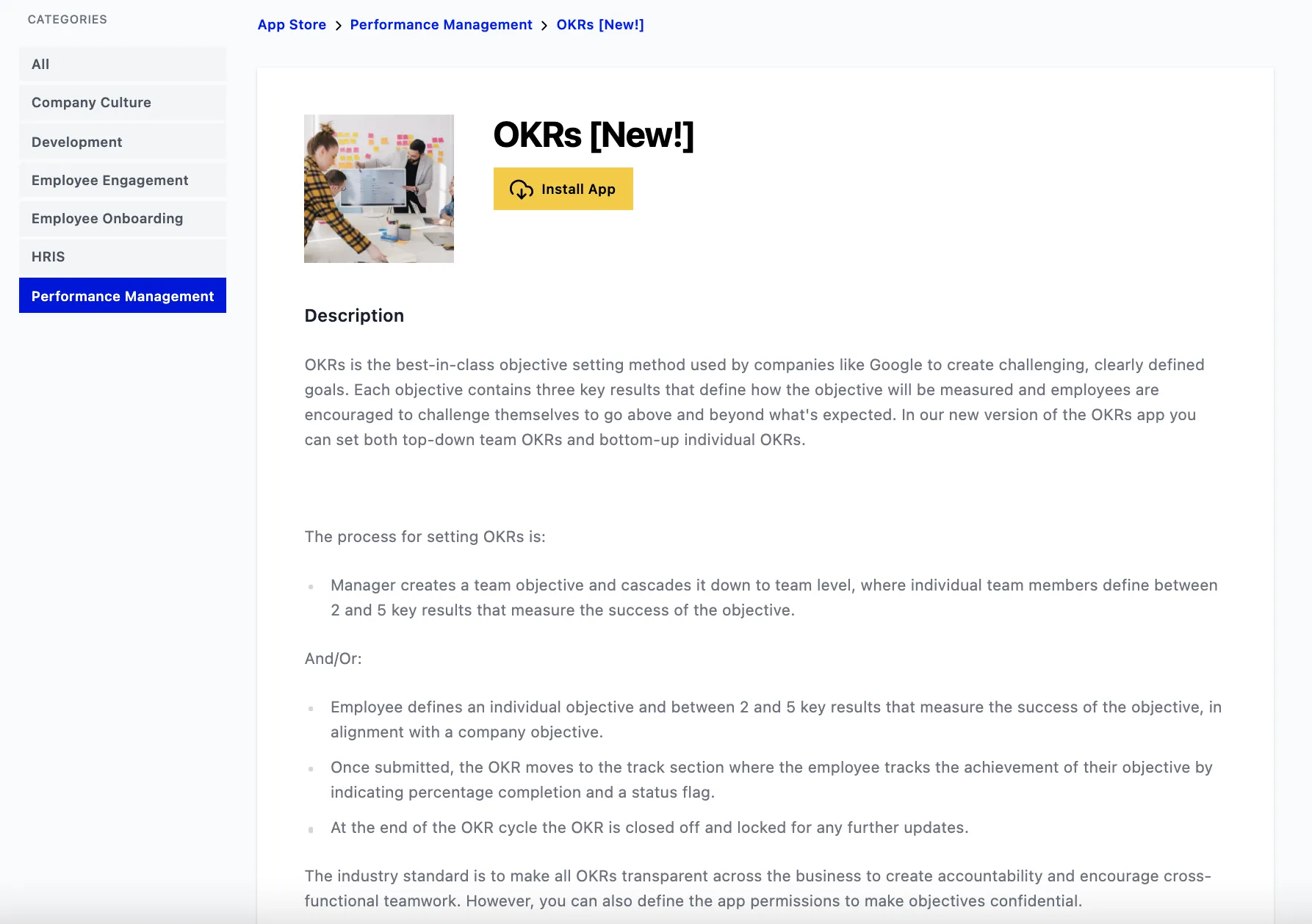 Приложение PeopleGoal OKR Приложение PeopleGoal OKR