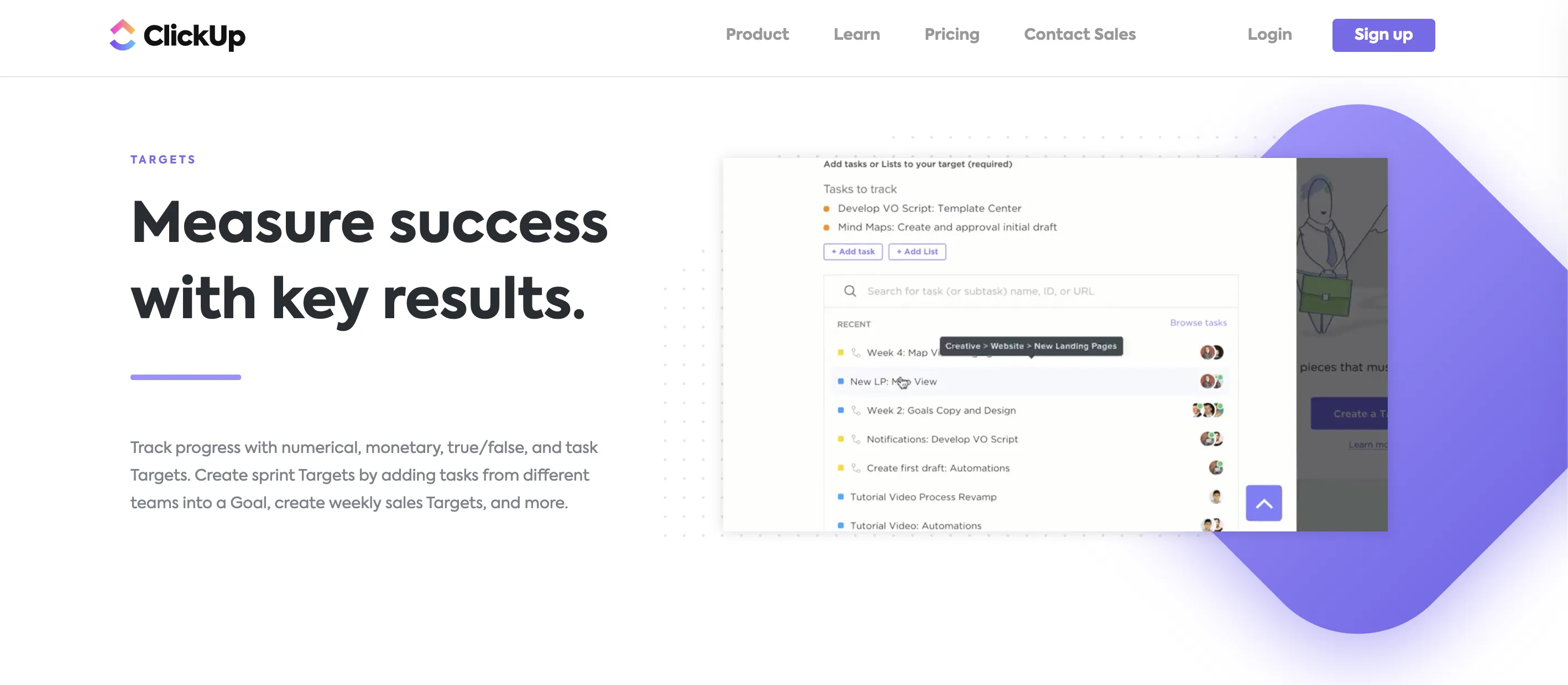 clickup OKR и цели