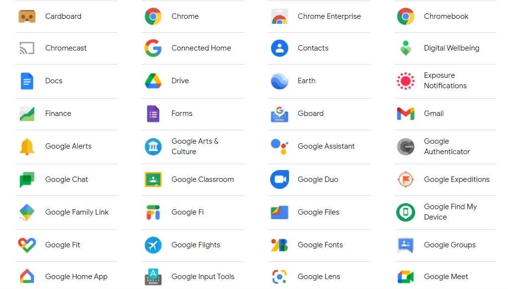 Google 应用程序徽标示例 Google 应用程序徽标示例