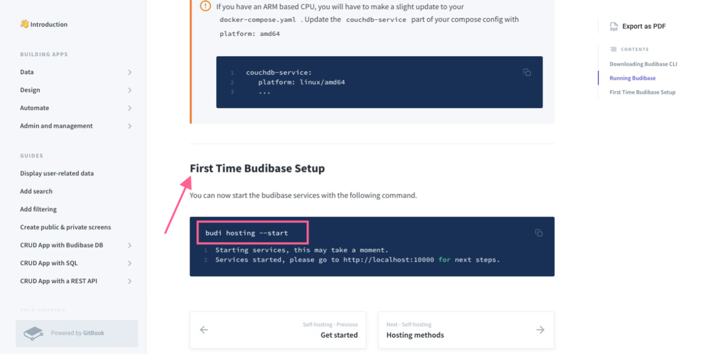 setup - budibase
