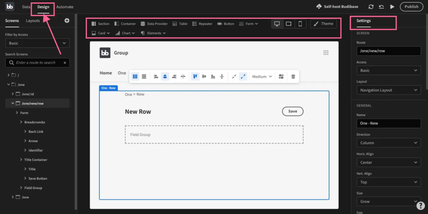 Designatio applicationis Budibase Designatio applicationis Budibase