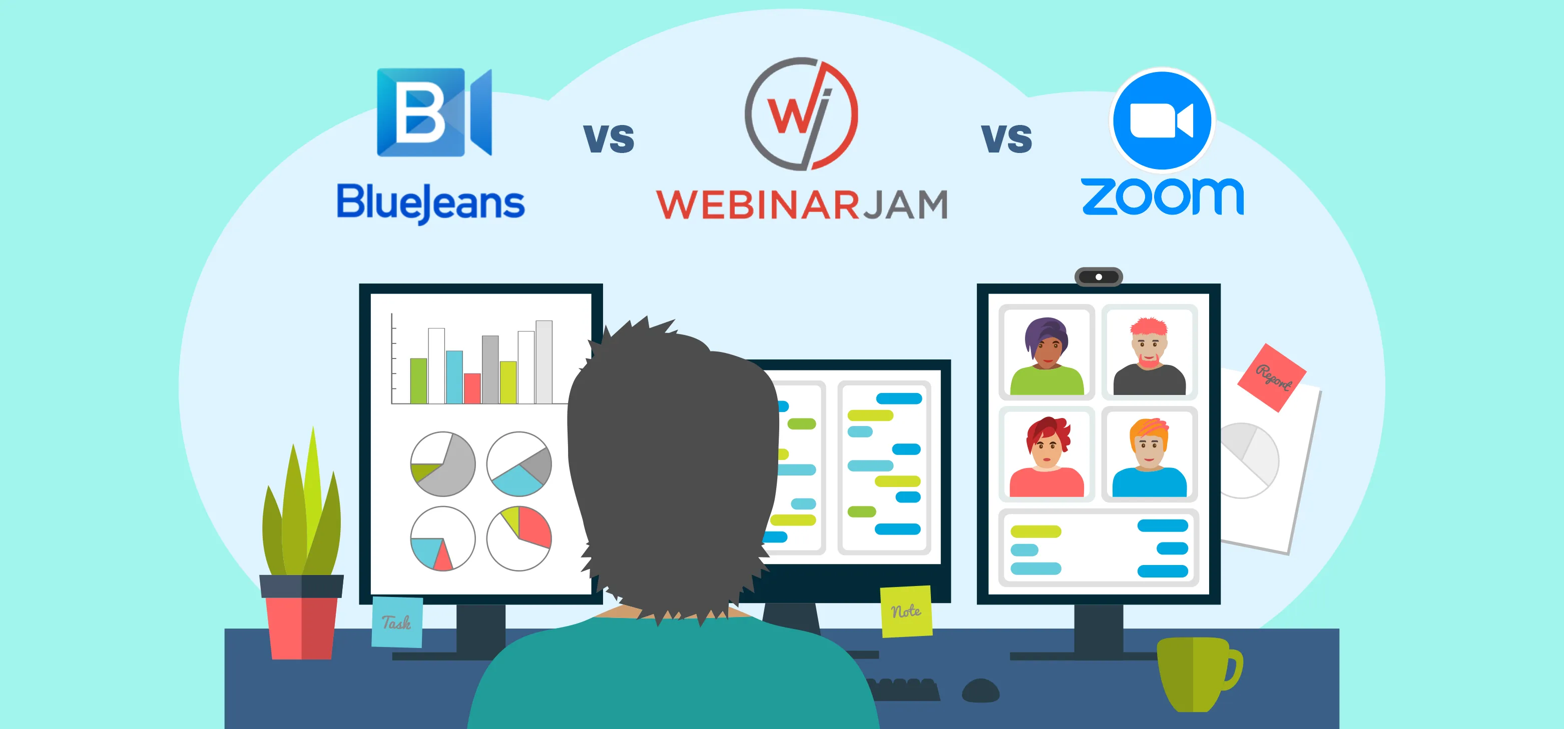 BlueJeans против Webinar Jam против Zoom