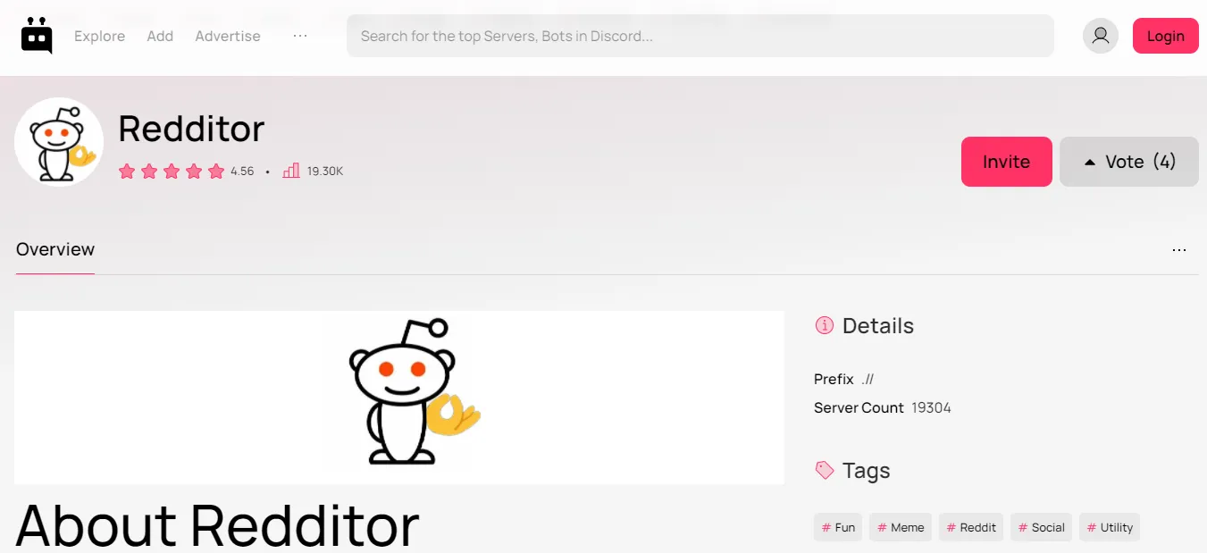 Discord bot untuk umpan reddit Discord bot untuk umpan reddit