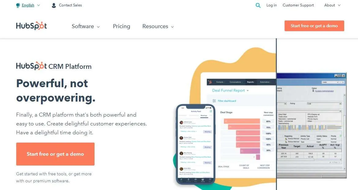 Termos de marketing digital de exemplo do Hubspot CRM