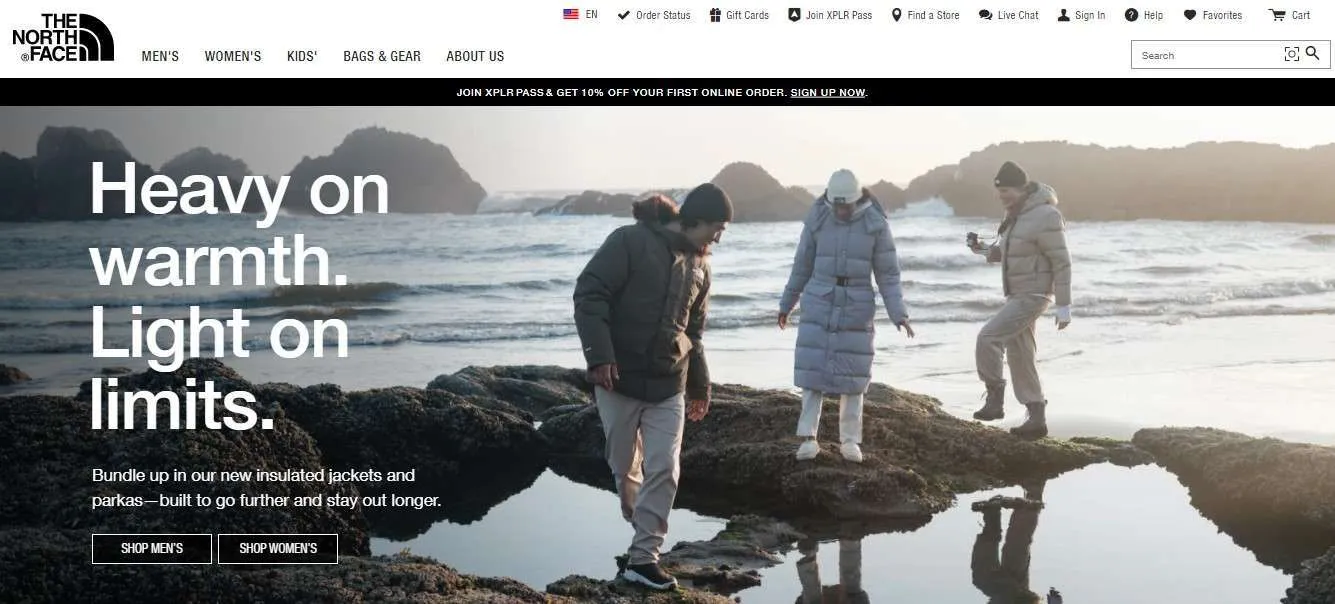 exemple de site Web de commerce électronique qui attire l'attention