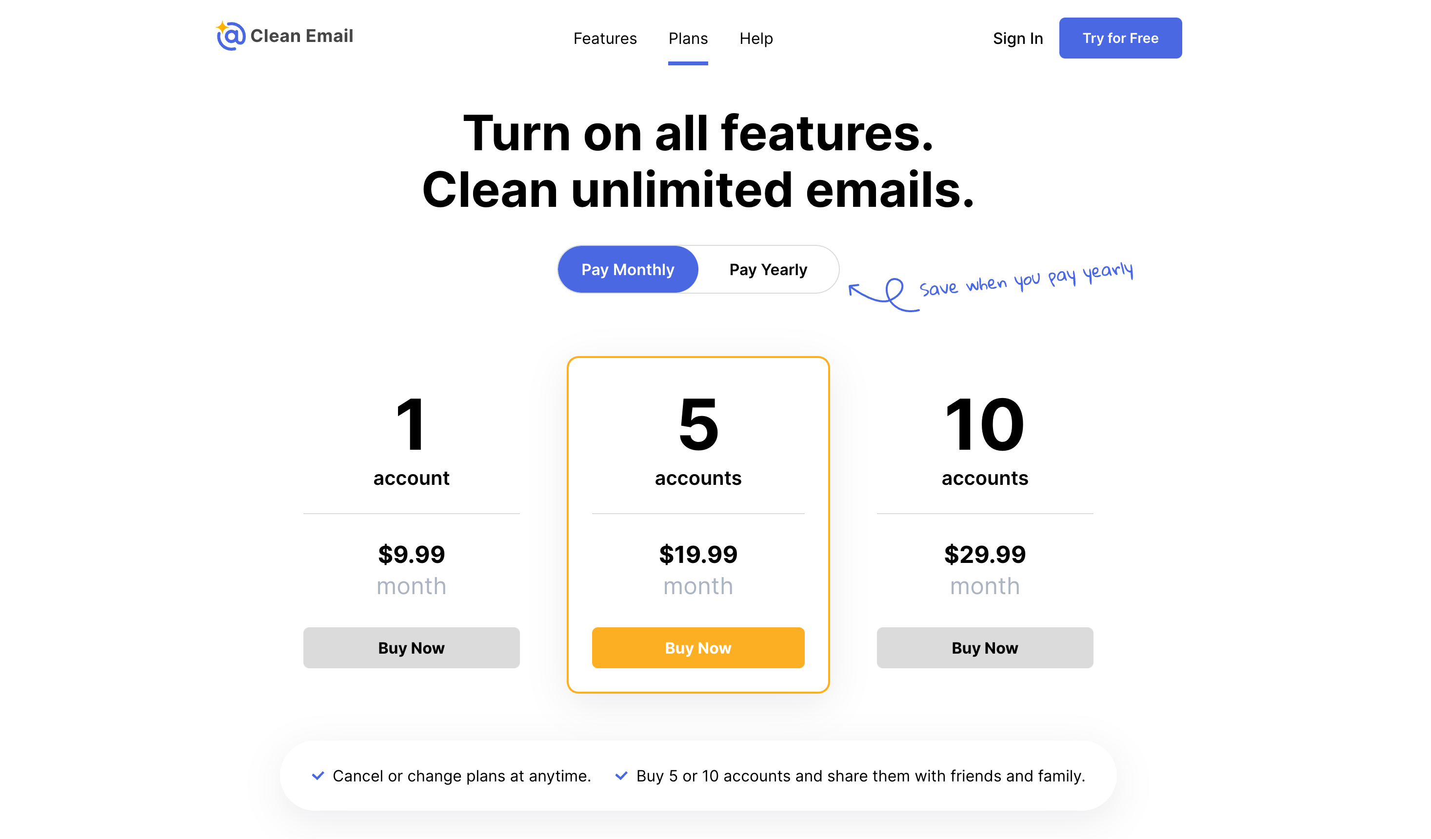 cleanemail pricing and plans