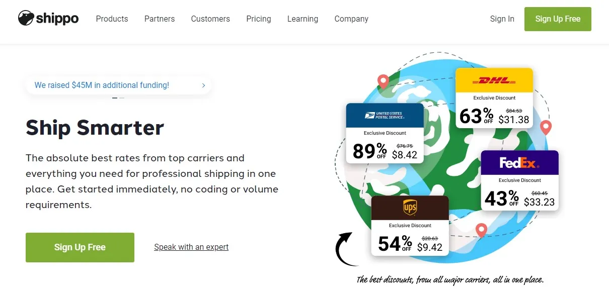 Shippo best shipping app for Shopify