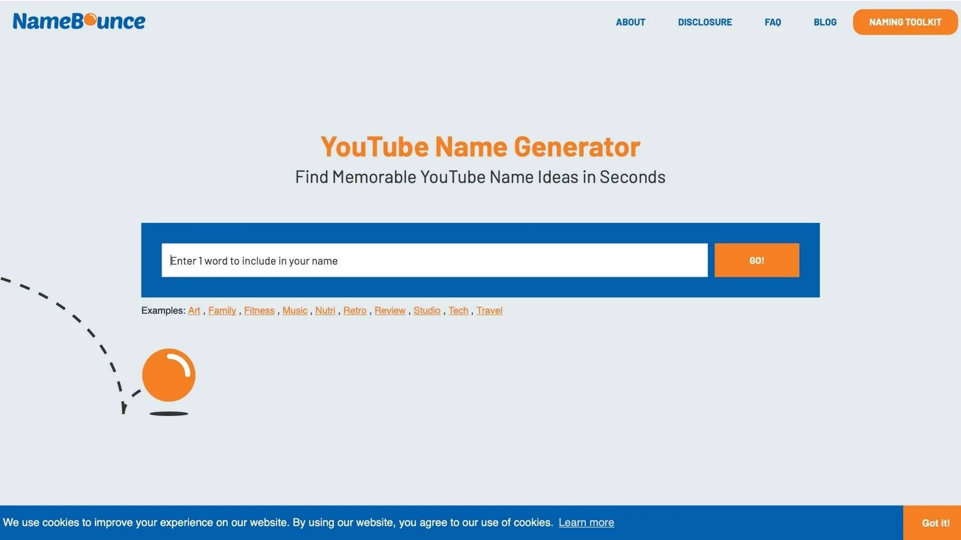 YouTube Name Generator Namebounce