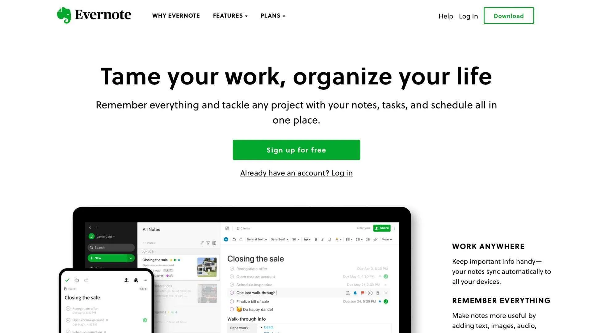 Notera appen Evernote Notera appen Evernote