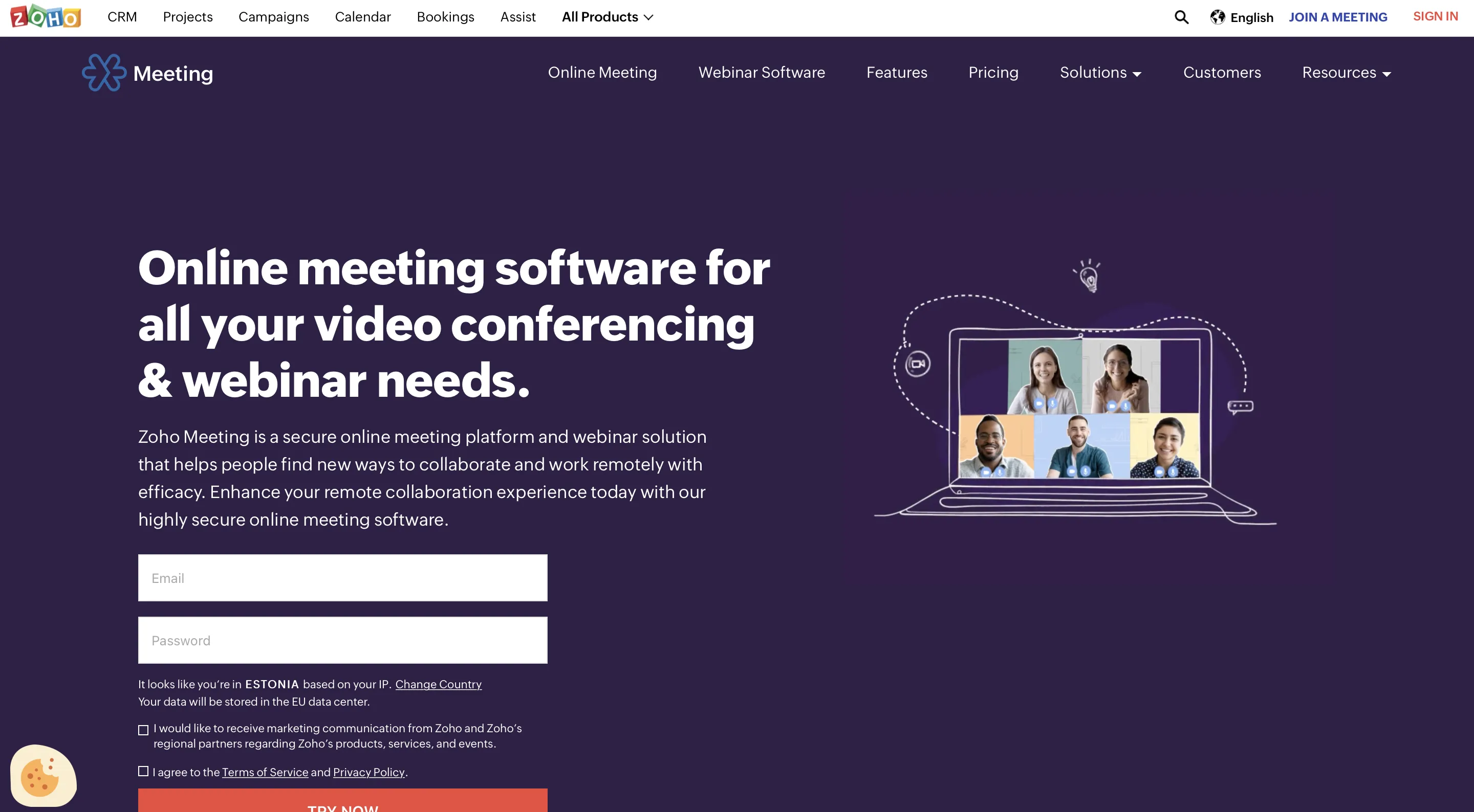 Outil de visioconférence Zoho Meetings Outil de visioconférence Zoho Meetings