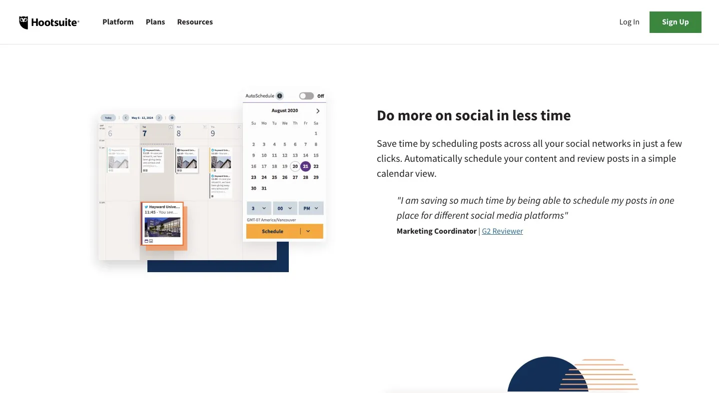 hootsuite social media automation tool