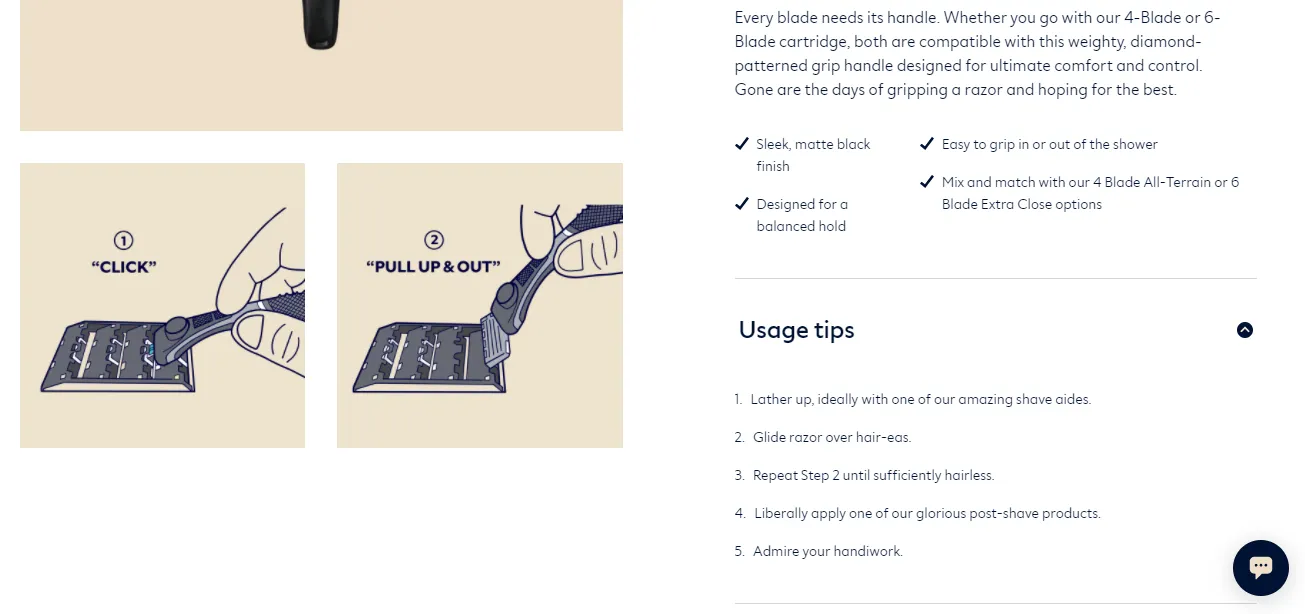 Metalowy uchwyt Dollar Shave Club