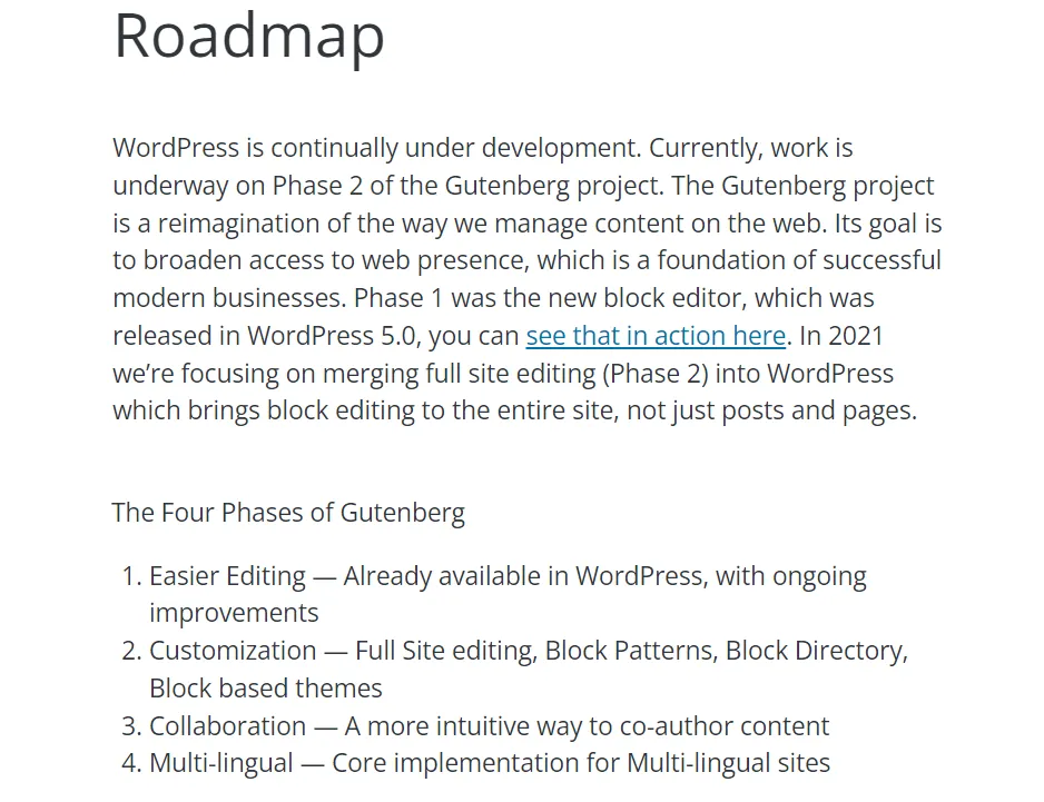 Projet Gutenberg dans WordPress Projet Gutenberg dans WordPress