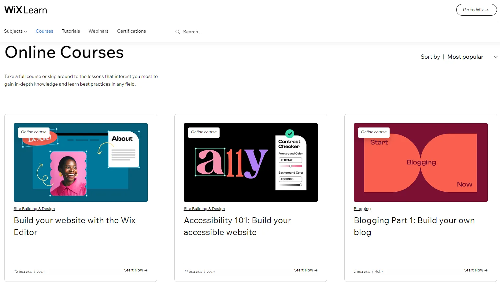 Cours en ligne WIX Learn Cours en ligne WIX Learn