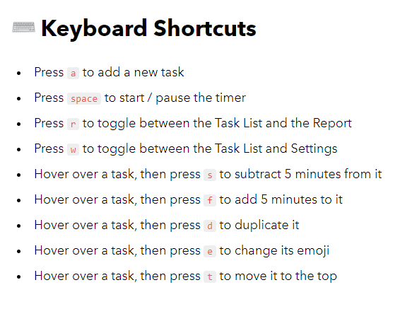 List of keyboard shortcuts