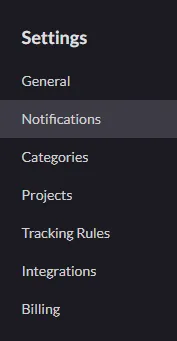 Notifications option in Rize settings