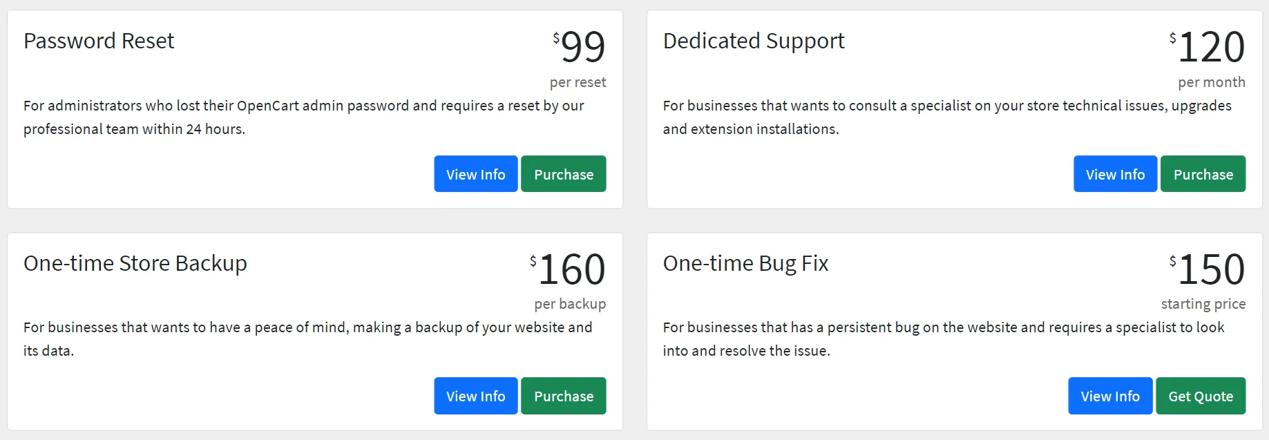 OpenCart 支持服务 OpenCart 支持服务