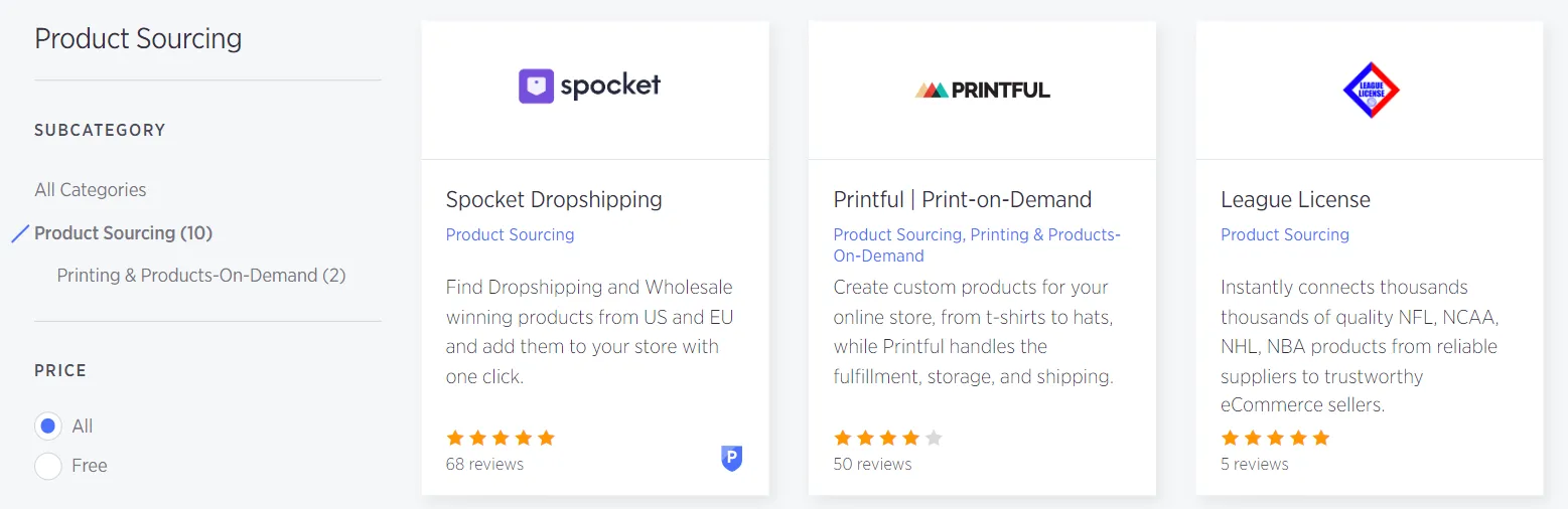Product sourcing on BigCommerce