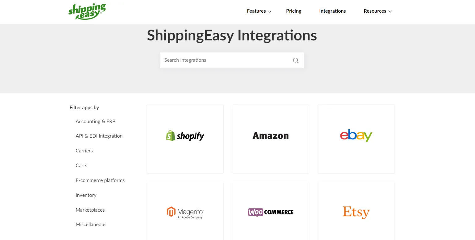 shipping easy integration partners