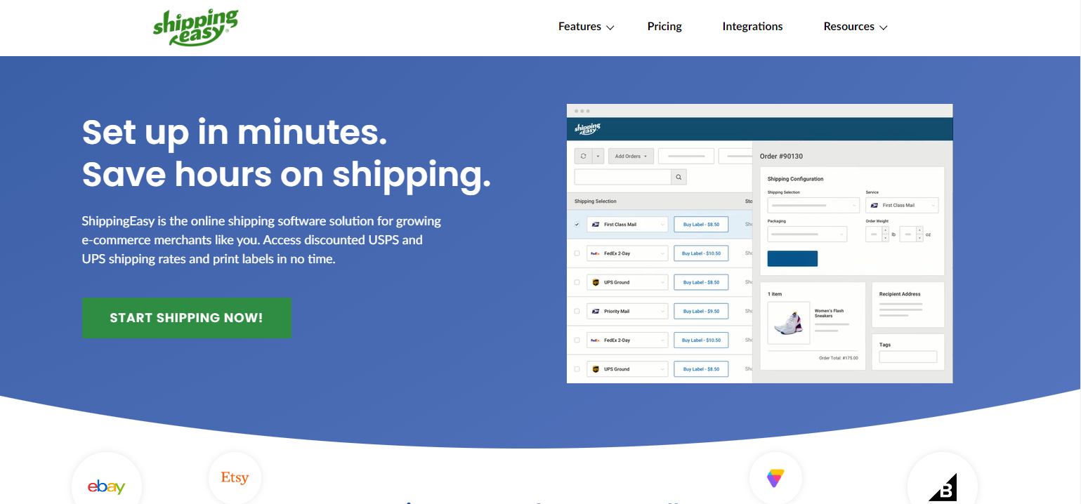 shipping easy home page
