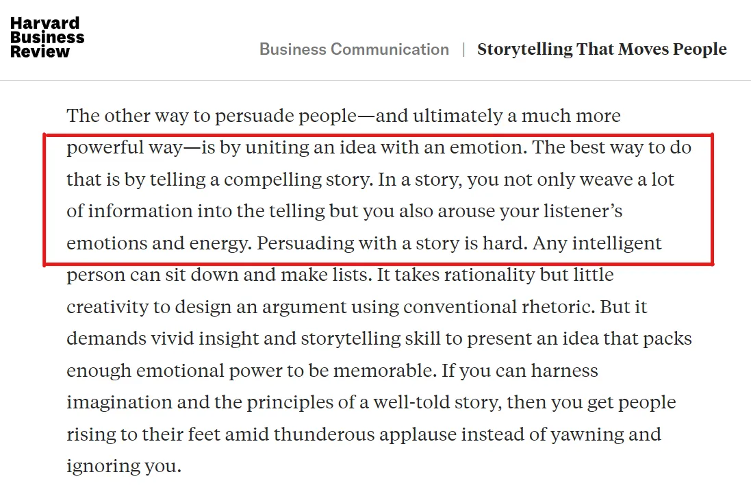 artikel over waarom storytelling belangrijk is door Harvard Business Review artikel over waarom storytelling belangrijk is door Harvard Business Review