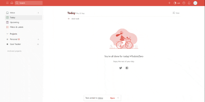Zusammenarbeitsfunktionen in Todoist