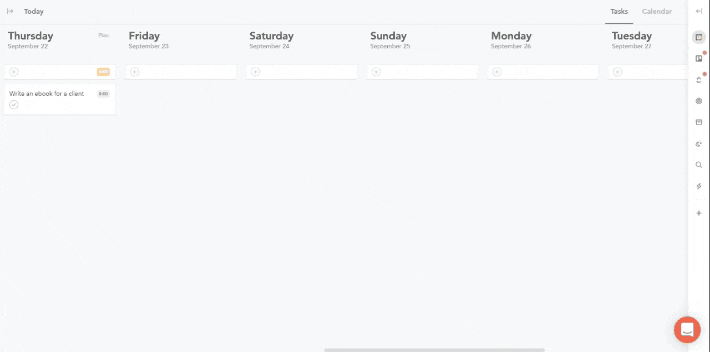 Sunsama-Arbeitsbereich-Dashboard