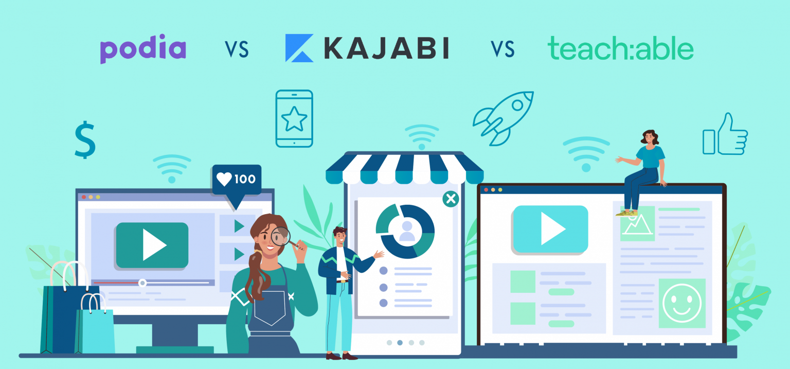 podia vs kajabi vs teachable