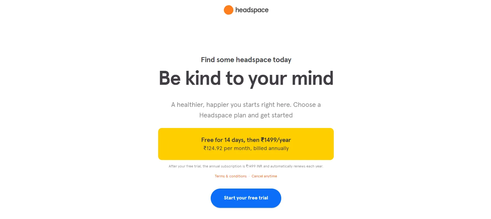Headspace pricing