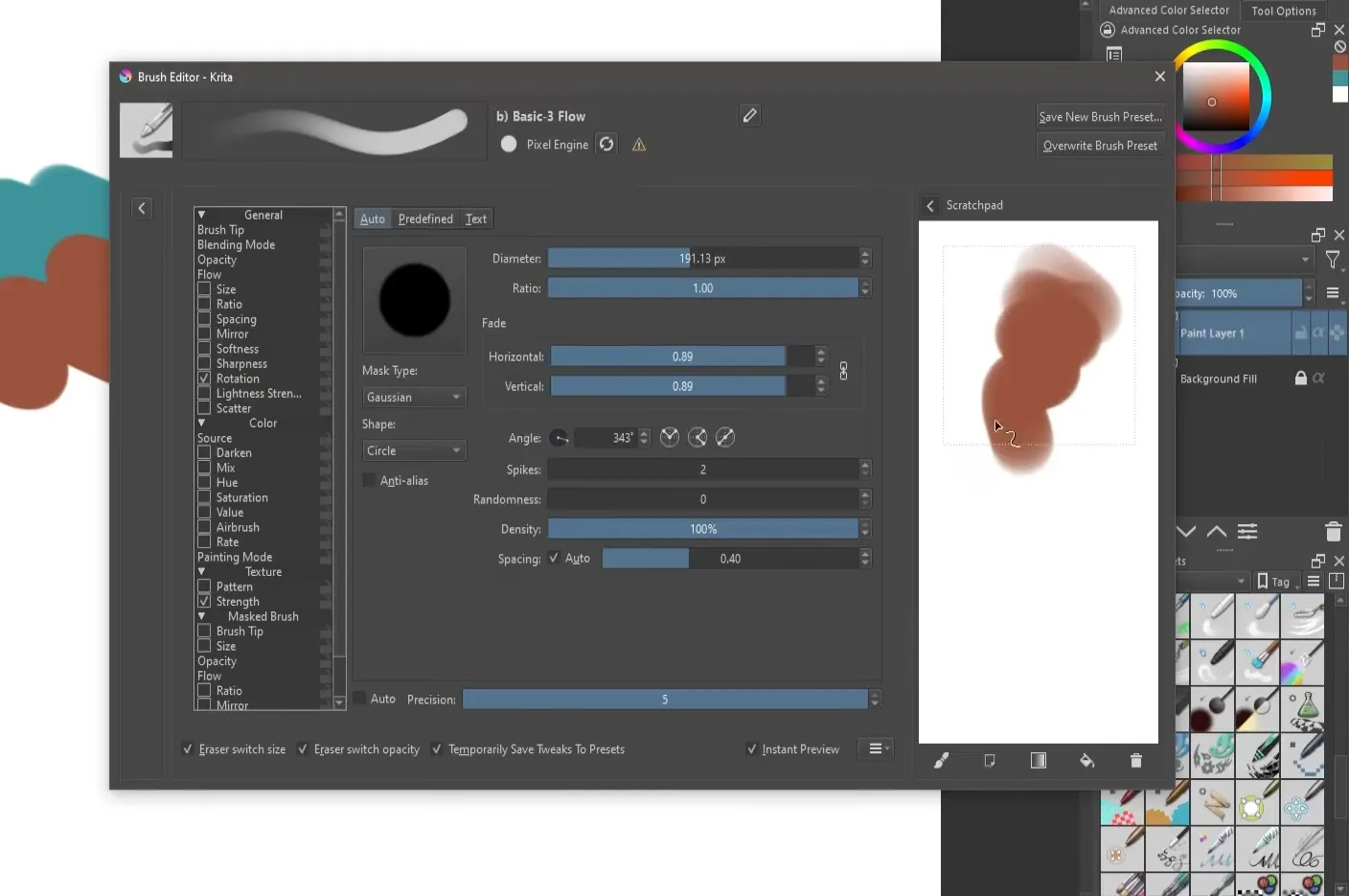 Krita-Pinsel-Editor Krita-Pinsel-Editor