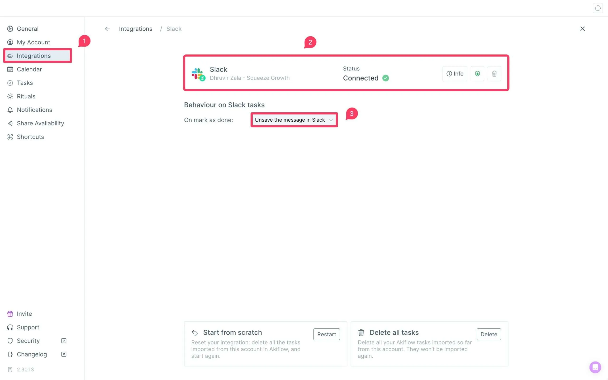 Verbind Slack met Akiflow