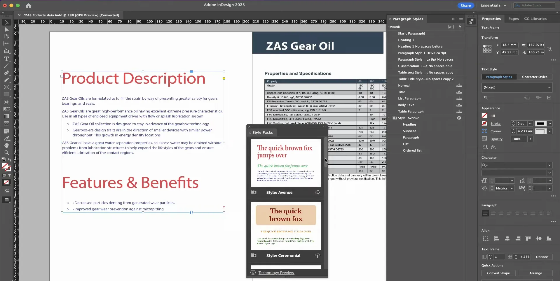 Adobe InDesign-Oberfläche