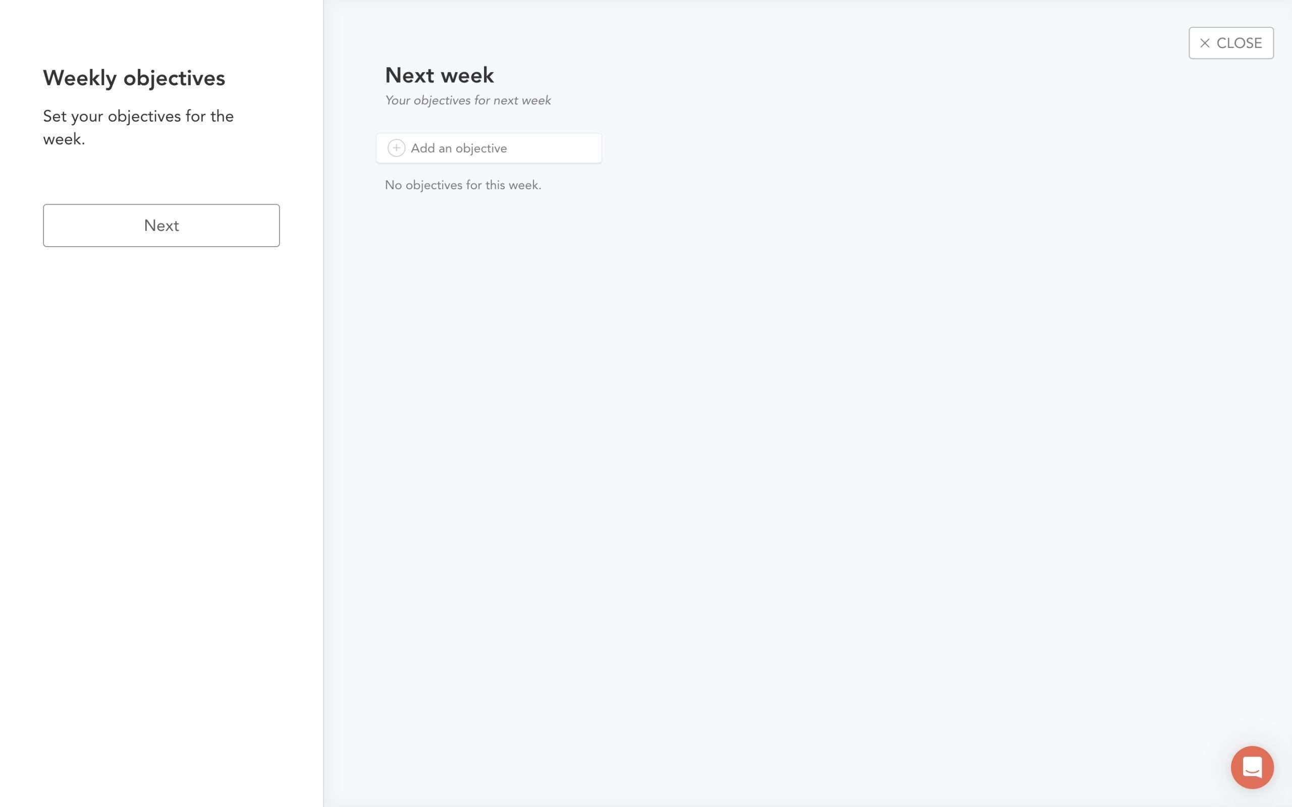 Weekly planning