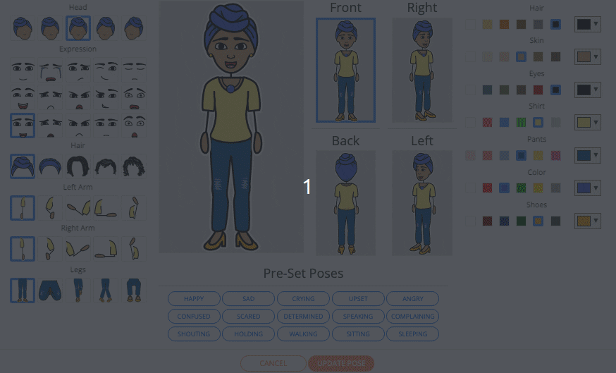 Customizable characters on Storyboard That