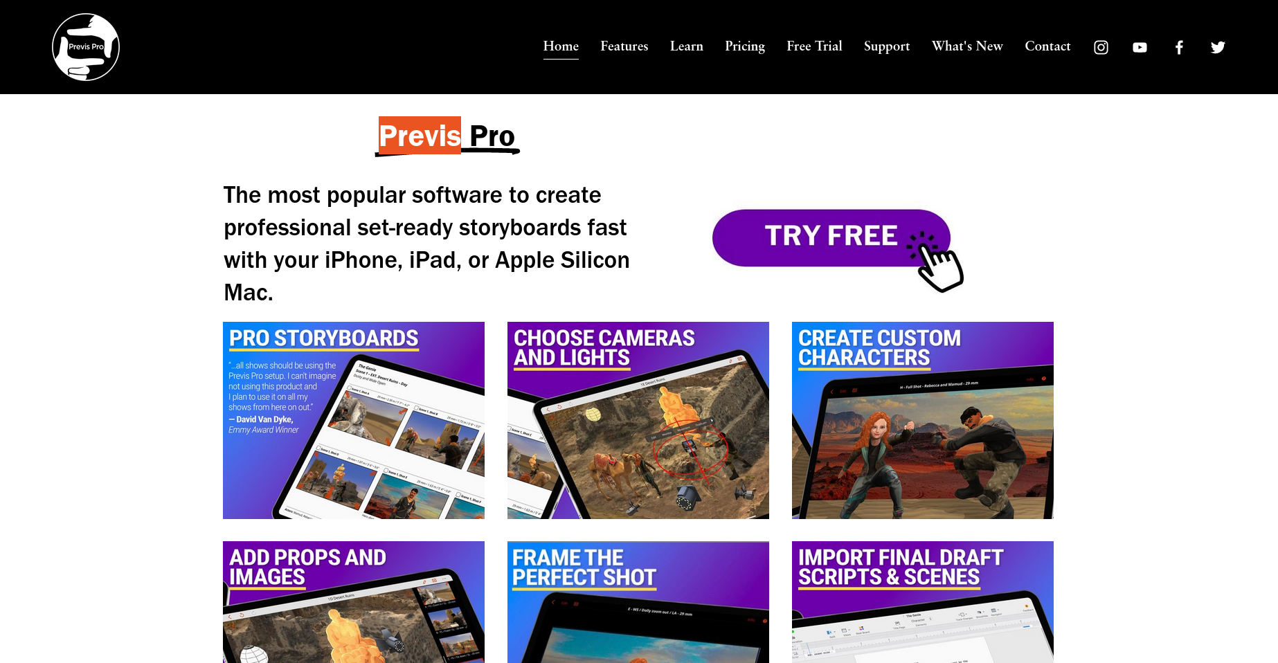 Previs pro storyboard software