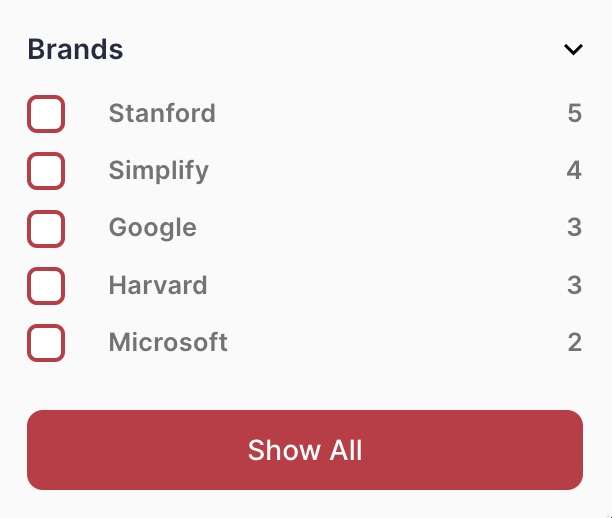Brands filter
