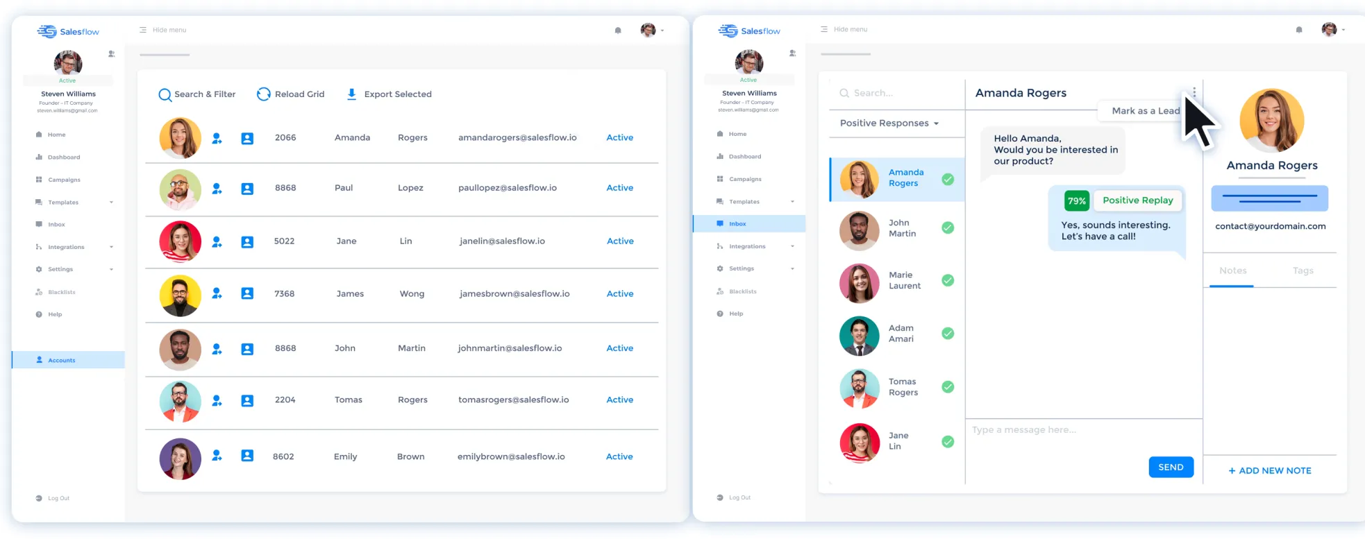 Salesflow의 팀 관리 및 집중된 받은 편지함 기능 Salesflow의 팀 관리 및 집중된 받은 편지함 기능