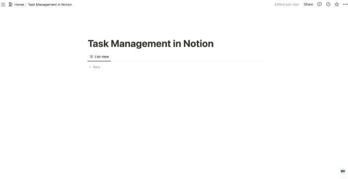 Task Management in Notion