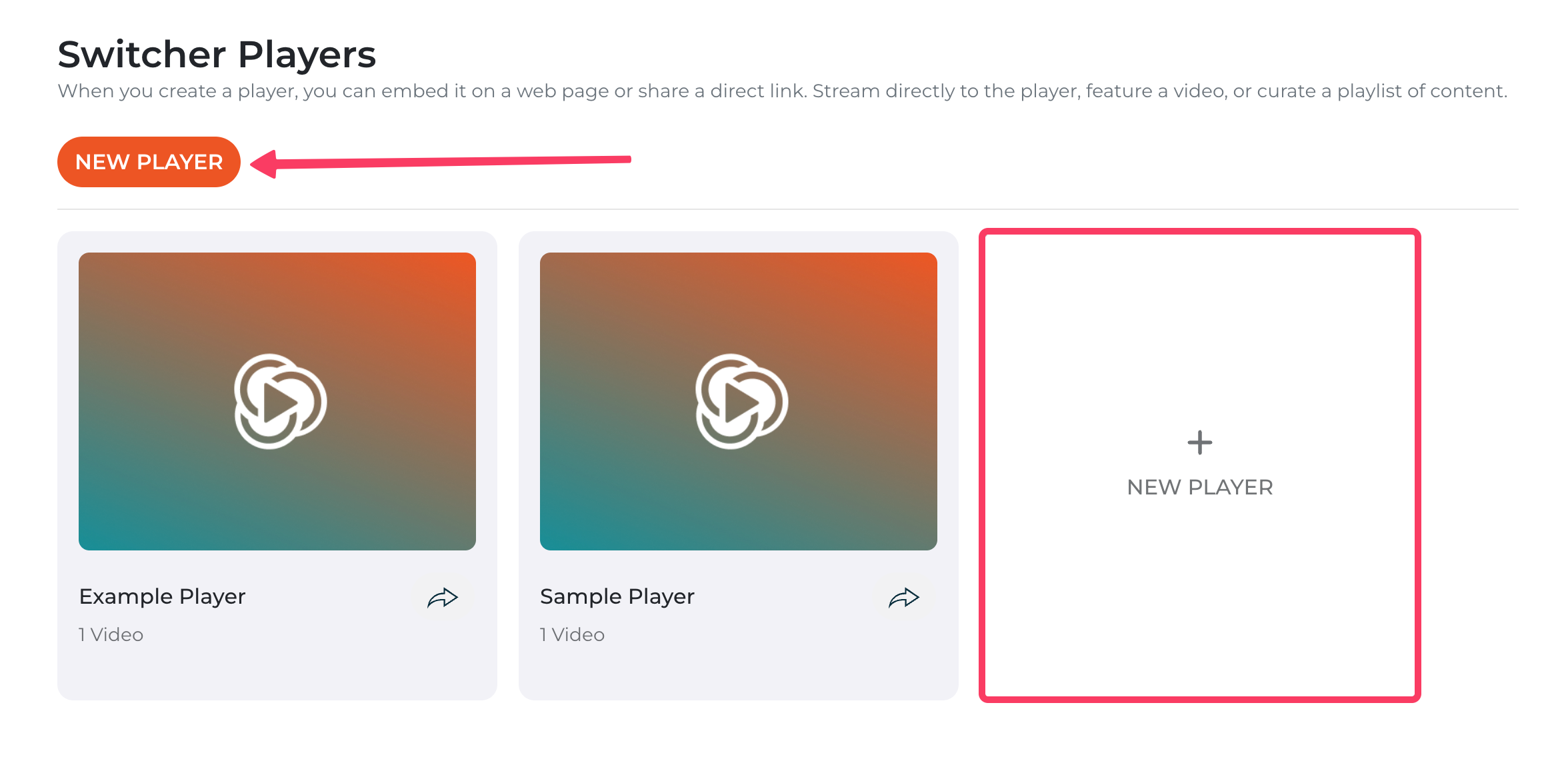 Add new Switcher Player