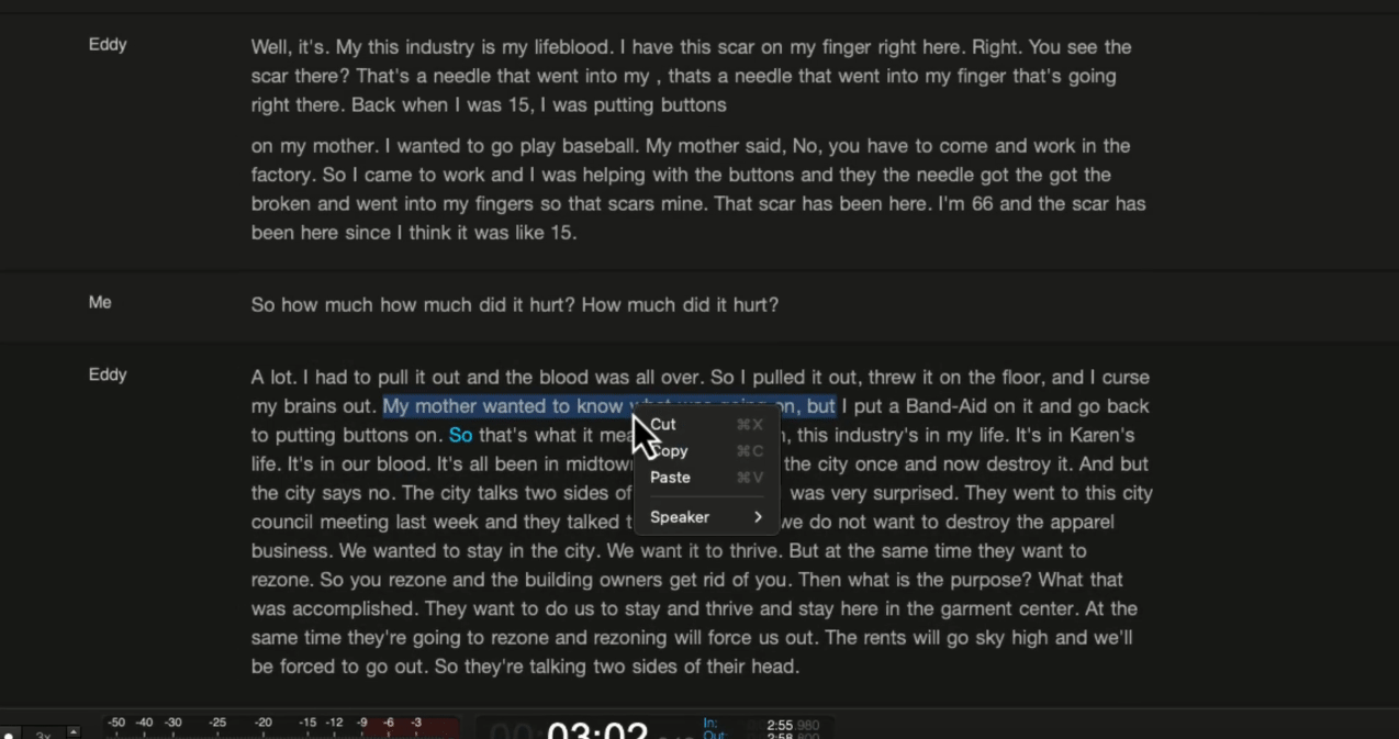 Editing manuscript in Hindenburg Pro