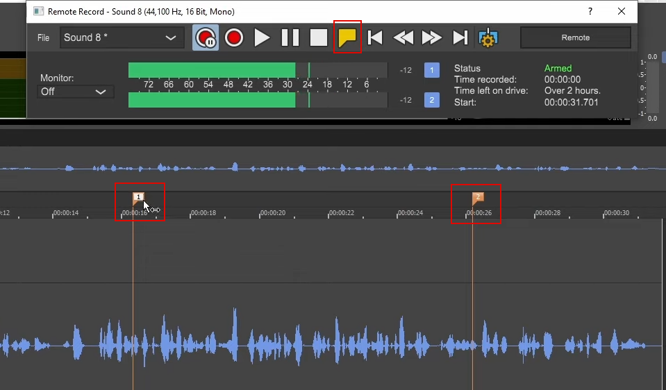 Marker workflow feature in SoundForge Pro