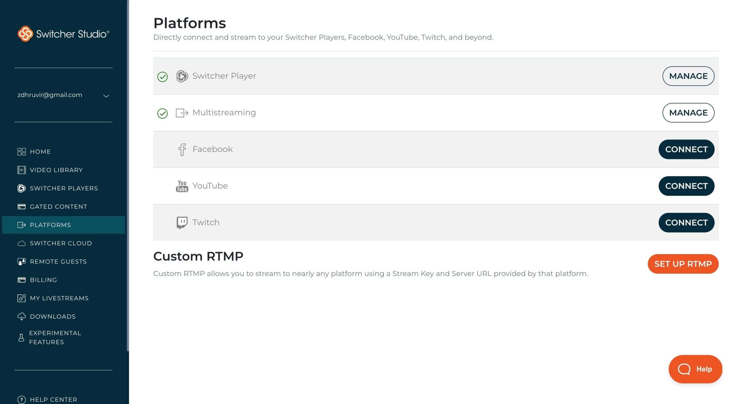 Switcher Studio platform integrations