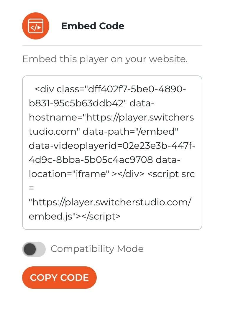 Switcher Studio video embed link