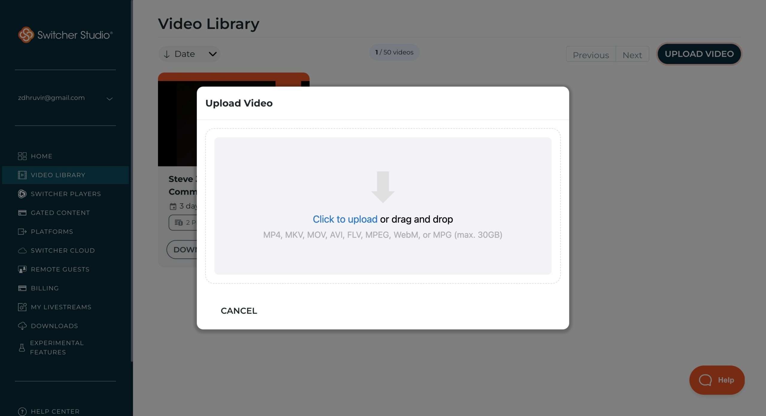 Video uploading abilities