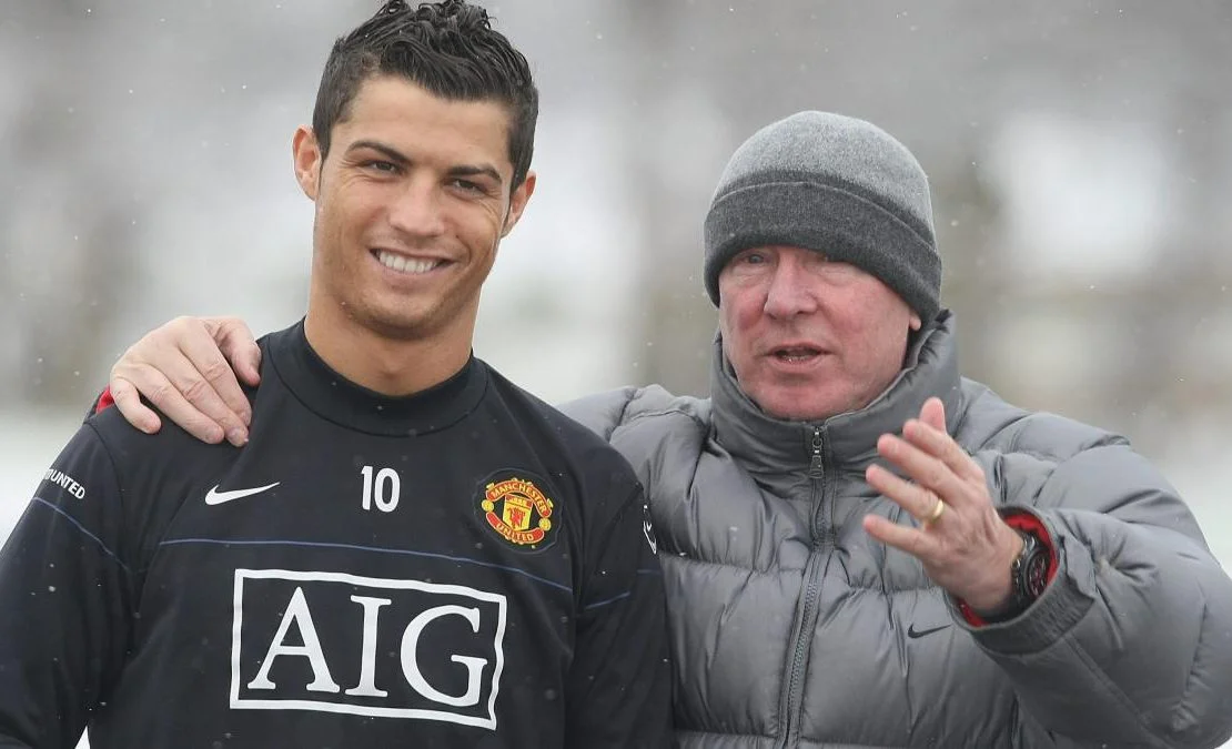 Cristiano Ronaldo og hans mentor Sir Alex Ferguson