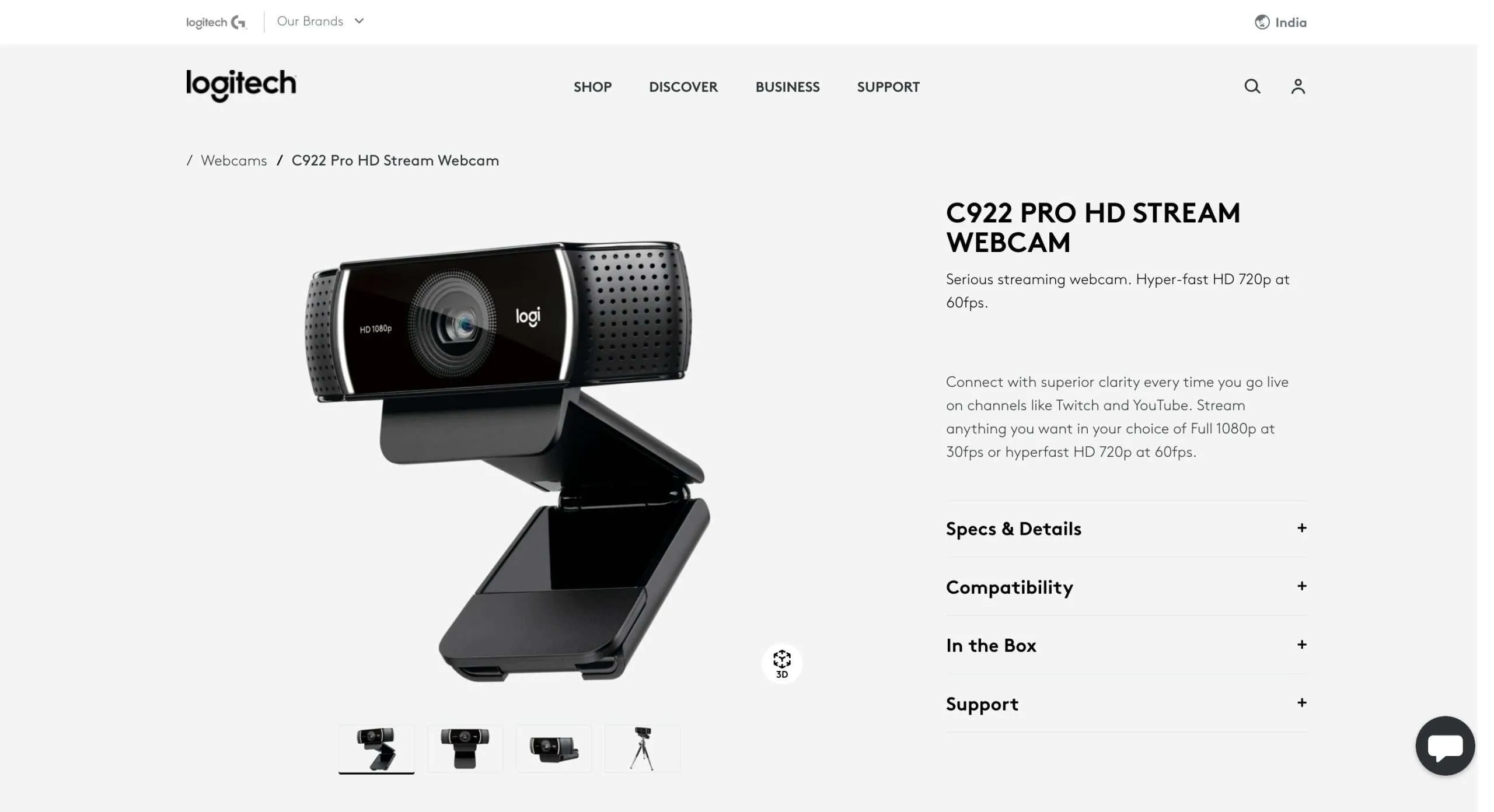罗技 C Pro Stream 网络摄像头 罗技 C Pro Stream 网络摄像头
