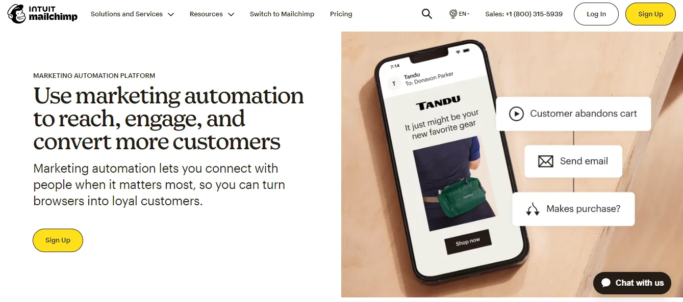 Mailchimp landingsside Mailchimp landingsside
